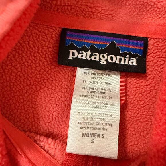 Patagonia Women's Piton Hybrid Hoody Full Zip Jacket Pink Small Fleece Outdoor - Picture 5 of 8